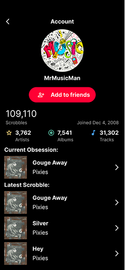Your profile as it looks to other users