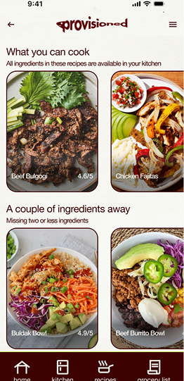 Recipes based on what exists in your pantry